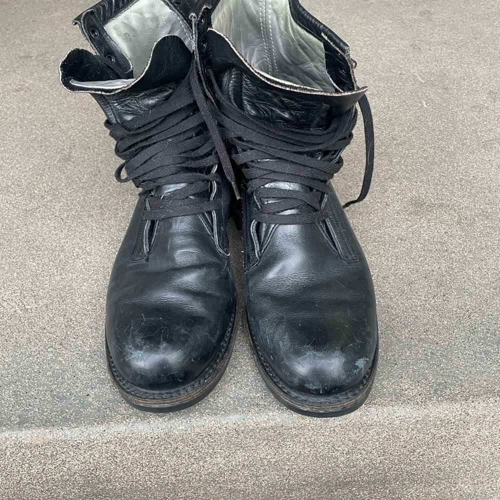 Men's Black Leather Lace-Up Boots